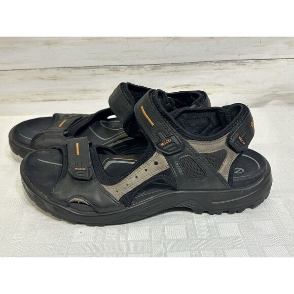 Ecco Receptor Sandals Gray Black Leather Hiking Walking Sz. US 11-11.5 Men EU 45 main image 11